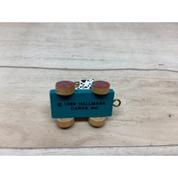 Vtg 1989 Hallmark Keepsake Miniature  Christmas Tree Ornament Puppy Cart - Picture 4 of 7